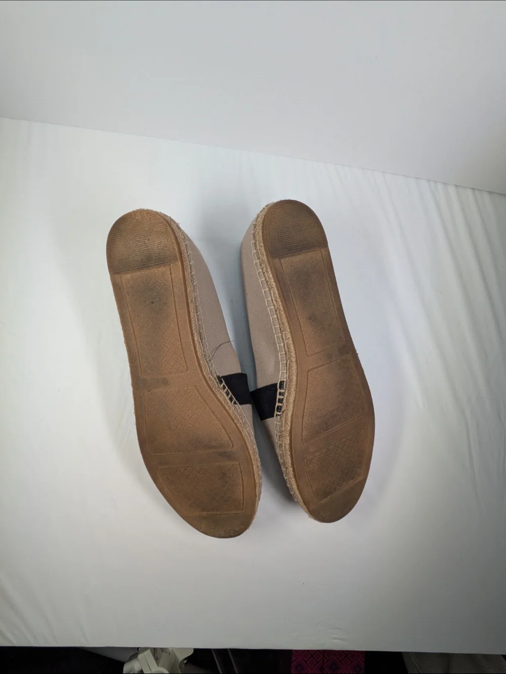 Tory Burch Women’s Beige Espadrille Slip-Ons with Black Trim
